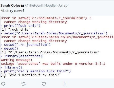 Coding language showing increasing frustration